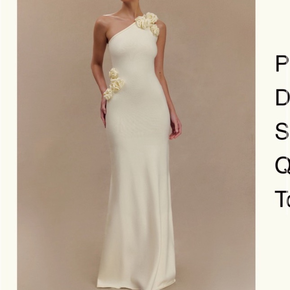 Elegant Cream One-Shoulder Dress